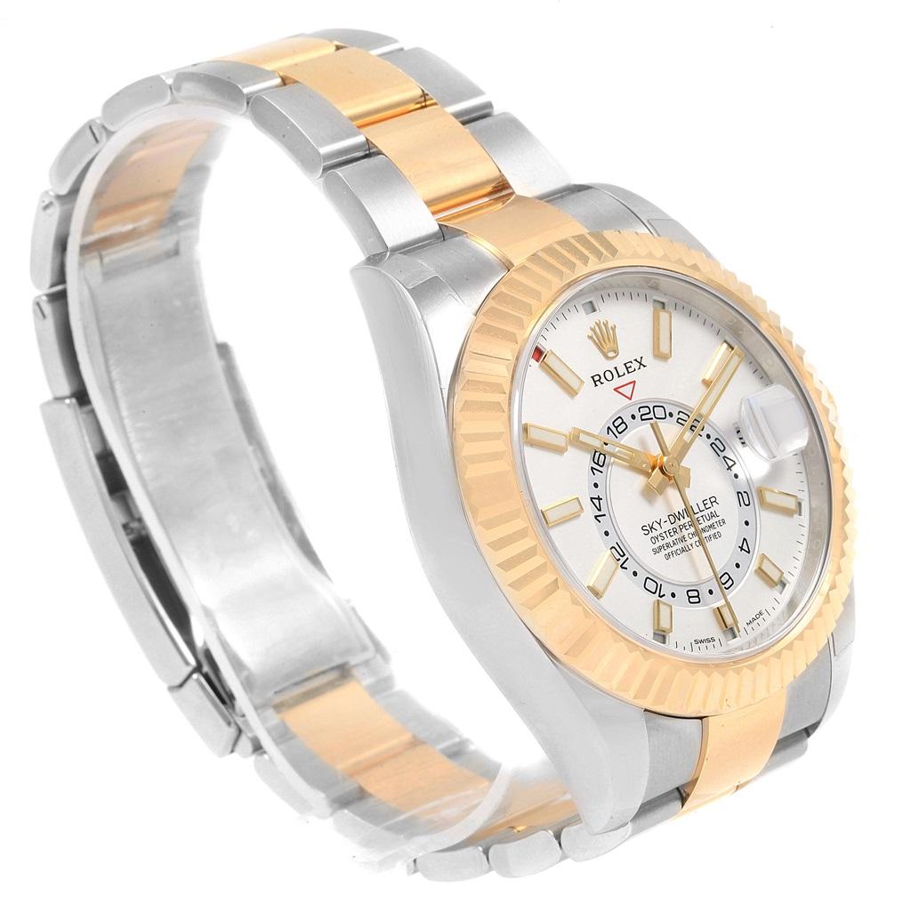 Rolex Sky Dweller Yellow Gold Steel White Dial Men's Watch 326933 Unworn 2