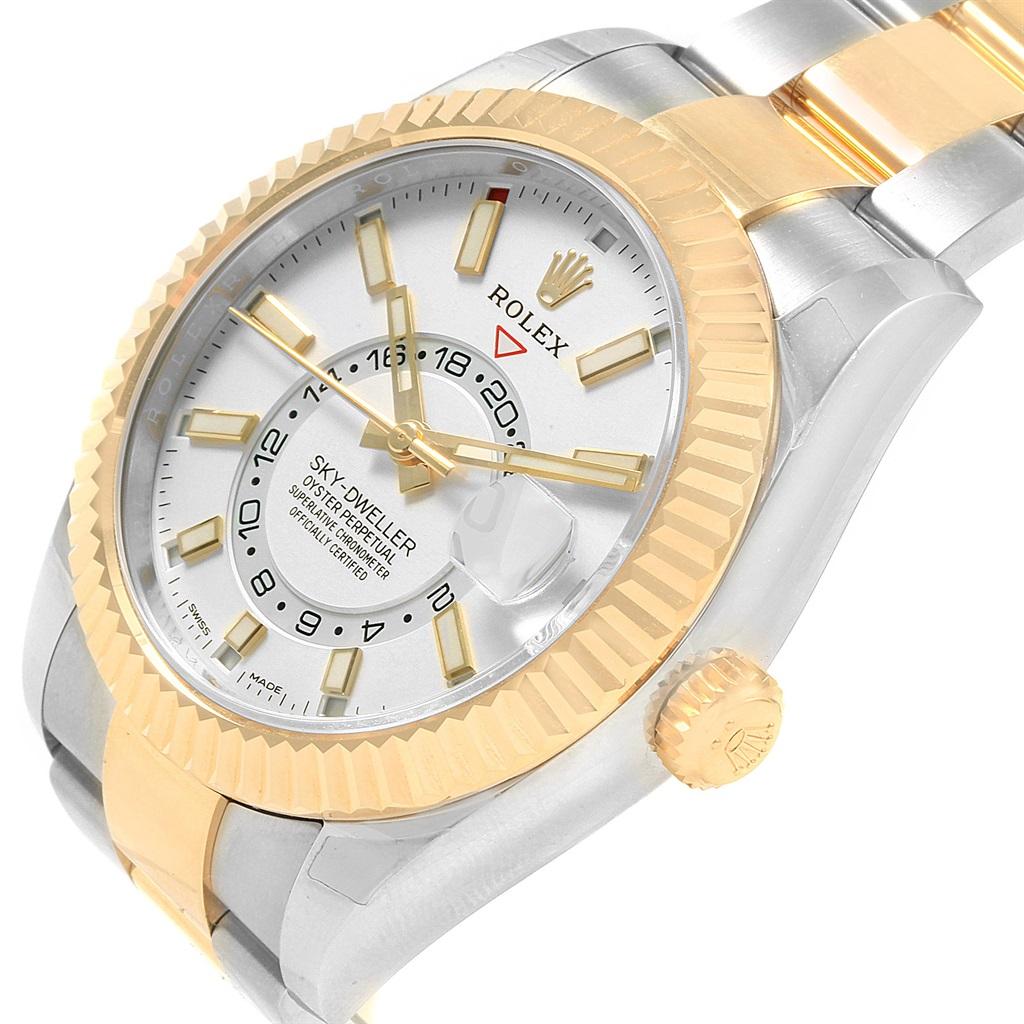 Rolex Sky Dweller Yellow Gold Steel White Dial Men's Watch 326933 Unworn 3