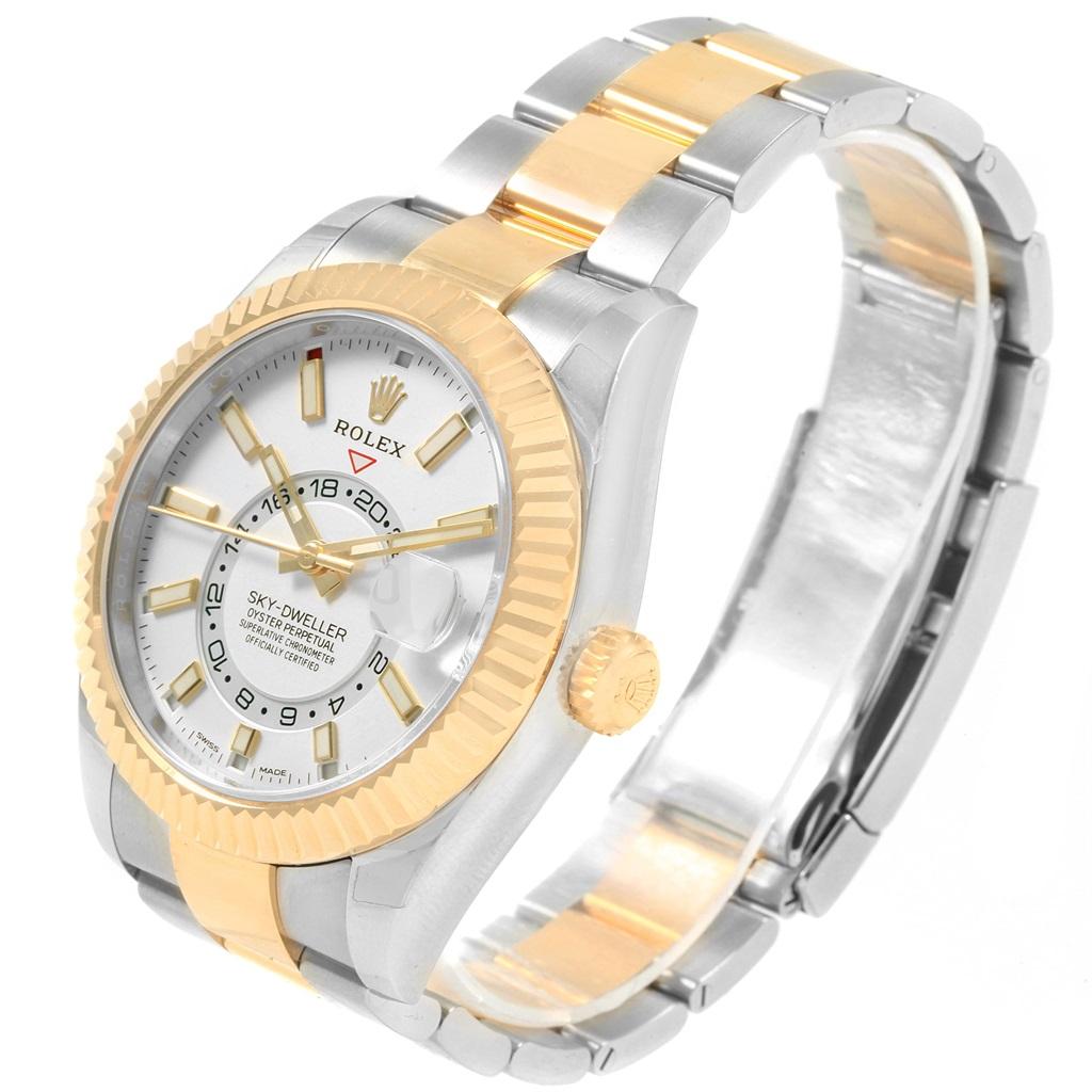 Rolex Sky Dweller Yellow Gold Steel White Dial Men's Watch 326933 Unworn 4