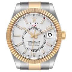 rolex sky dweller yellow gold white dial Rolex Sky Dweller Yellow Gold Steel White Dial Mens Watch 326933 Unworn