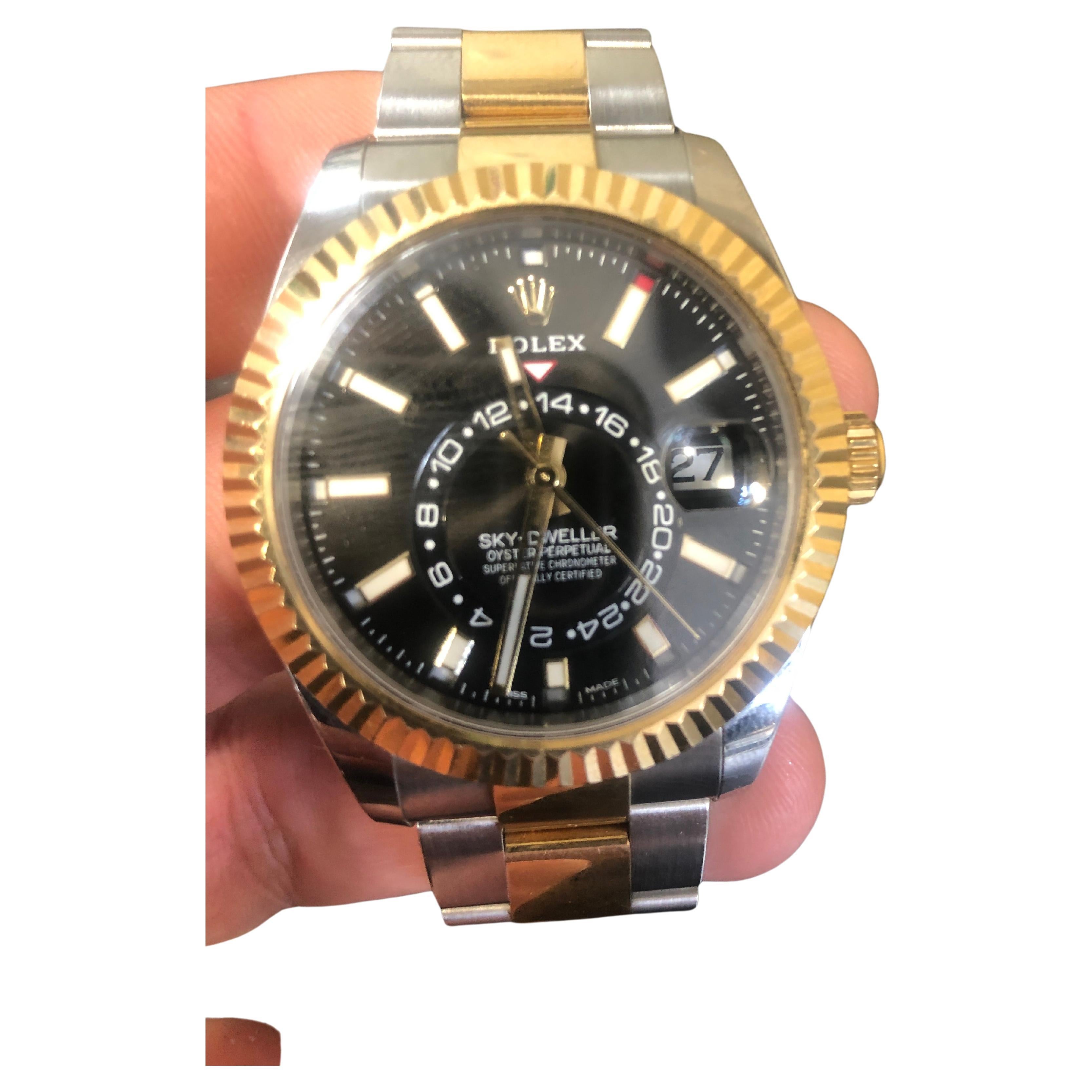 Rolex Skydweller Two Tone Black Dial Men's Watch