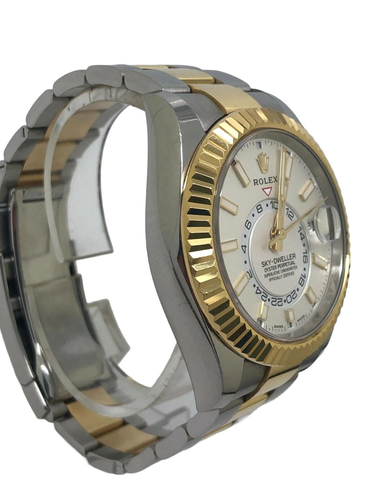 Empire Montre Rolex Skydweller bicolore pour hommes Cadran blanc 326933 en vente