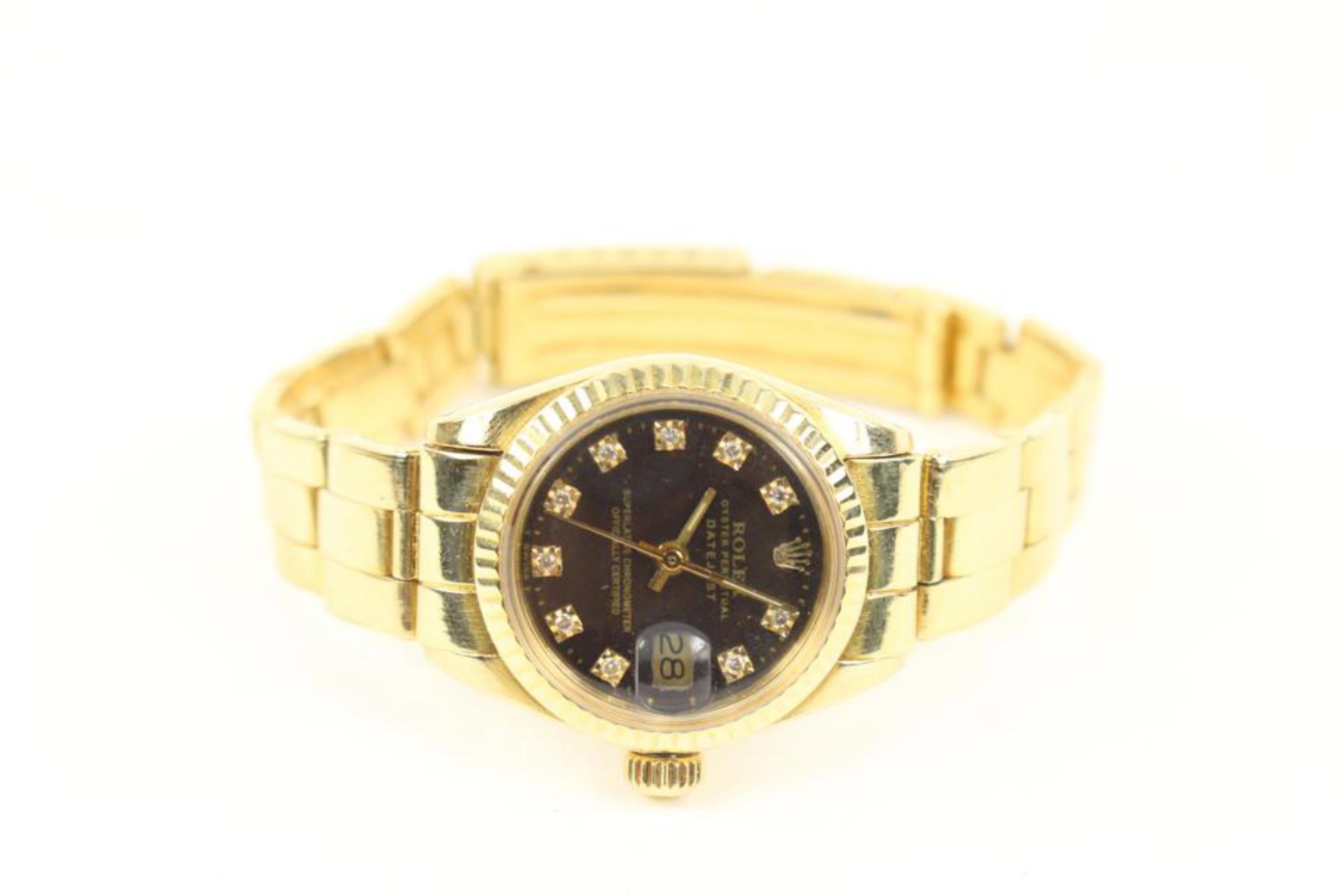 Rolex Solid 18K Gold Ref 6917 Datejust 26mm Watch 92r221s In Good Condition In Dix hills, NY