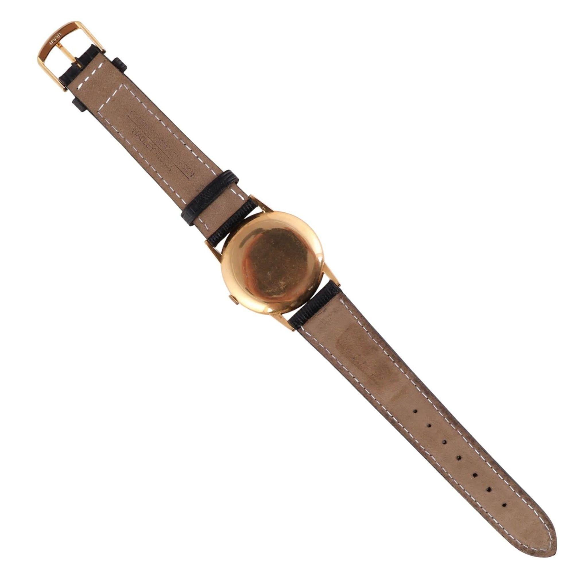 Rolex Speckled Gold Dial 33MM 18K Gold Precision Leather Watch im Angebot 6