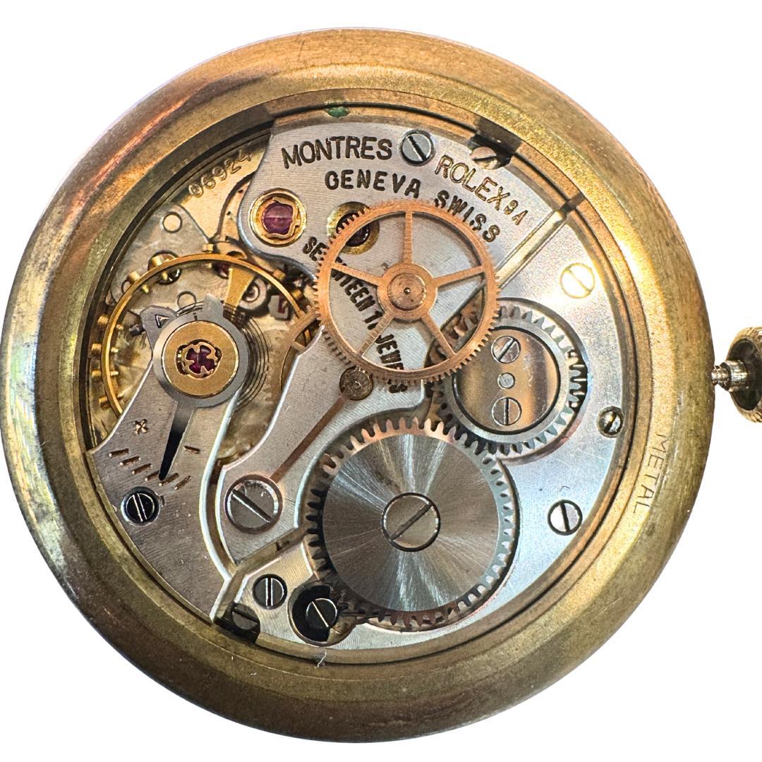 Rolex Speckled Gold Dial 33MM 18K Gold Precision Leather Watch Damen im Angebot