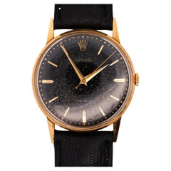 Rolex Speckled Gold Dial 33MM 18K Gold Precision Leather Watch Retro Rolex Speckled Gold Dial 33MM 18K Gold Precision Leather Watch