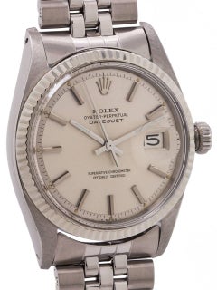Rolex White Gold Stainless Steel Datejust Self-Winding Wristwatch, circa 1968