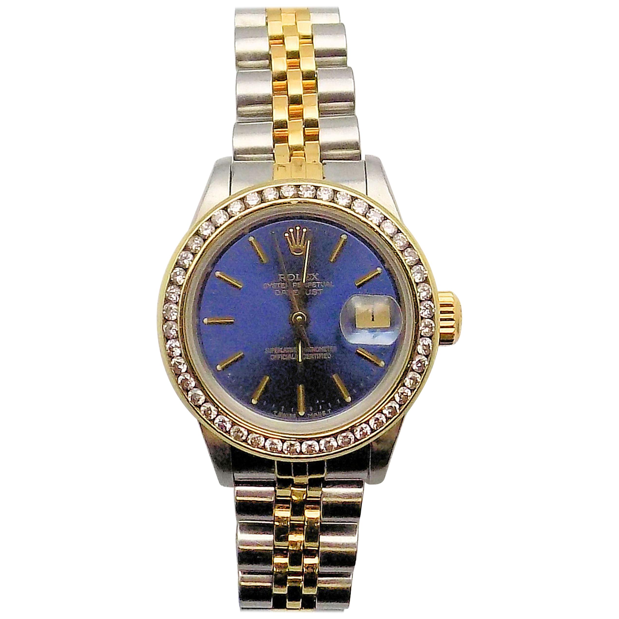 Rolex Stainless and 18 Karat Yellow Gold Jubilee Wristwatch For Sale