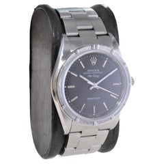 Rolex Stainless Oyster Perpetual Air-King With Black Dial Box & Papers 2005
