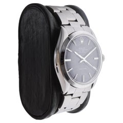 Rolex inoxidable Oyster Perpetual Air King con esfera negra original de fábrica