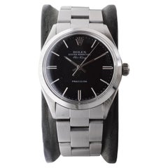 Rolex Edelstahl Oyster Perpetual Air King mit schwarzem Original Factory-Zifferblatt