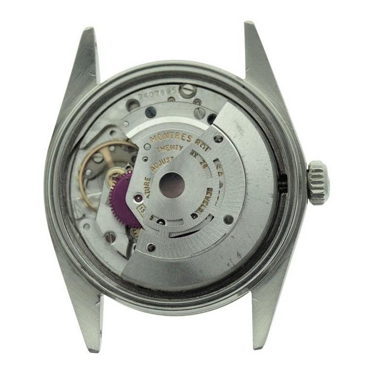 Rolex Stainless Oyster Perpetual Datejust with Custom Yellow Dial, 1960s 4