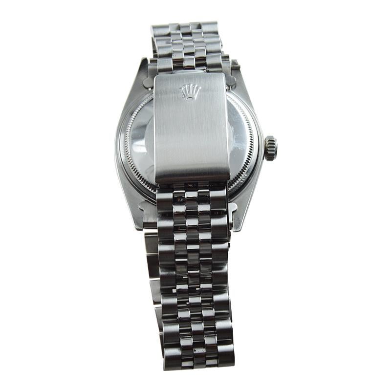 Rolex Stainless Oyster Perpetual Datejust with Custom Yellow Dial, 1960s 1