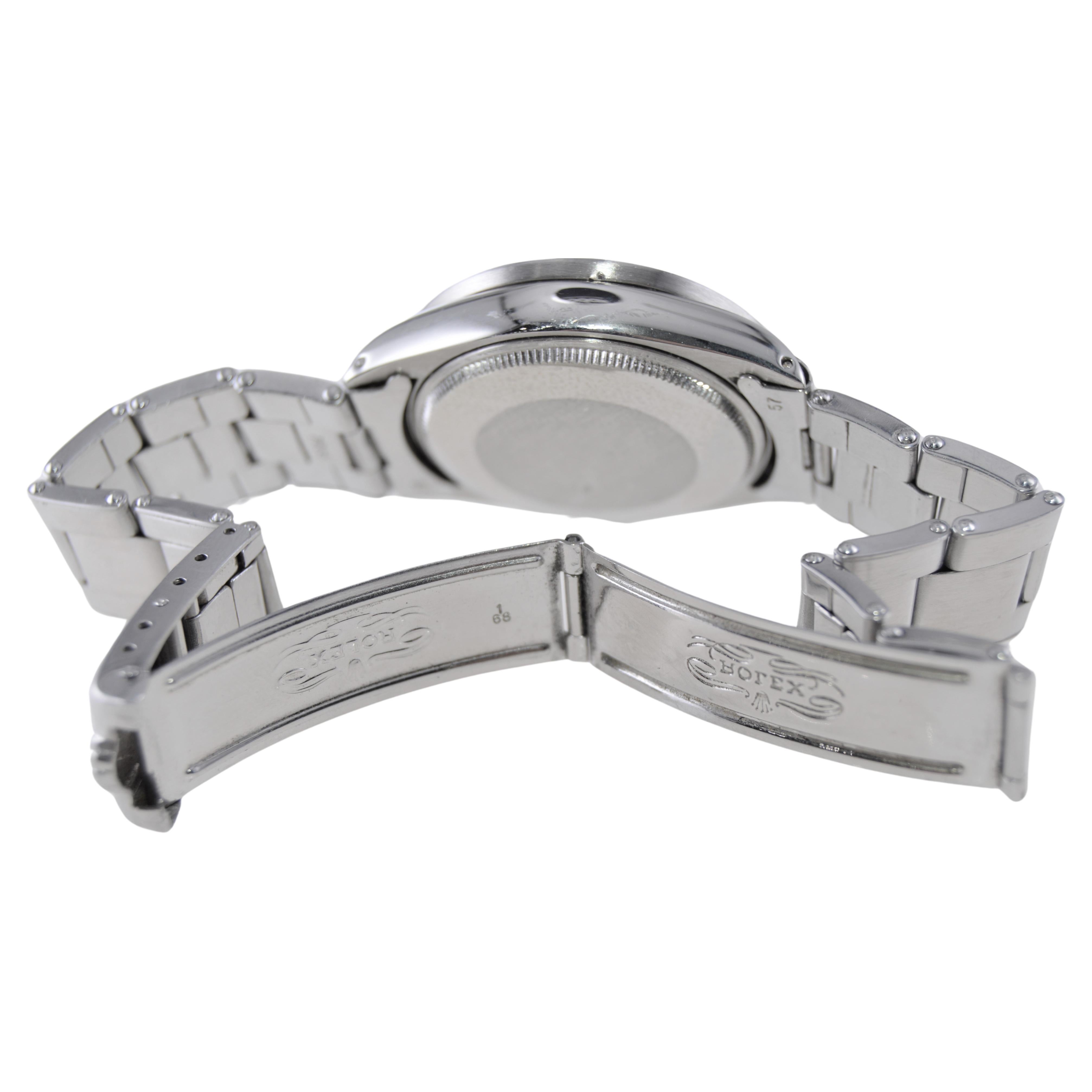 Rolex Inoxidable Oyster Perpetual Original Remachado Brazalete Bisel Mecanizado Años 70 en venta 6
