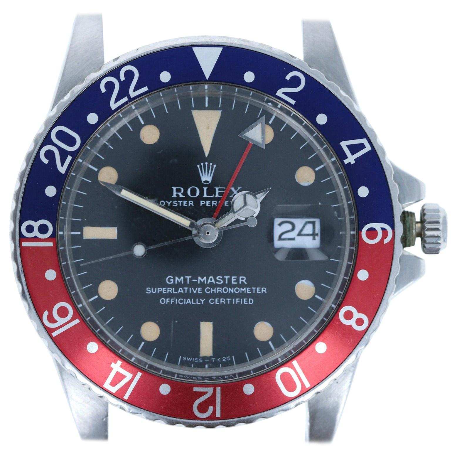 Rolex Stainless Pepsi 1675 Oyster Perpetual GMT-Master MK1 Long E Head Only