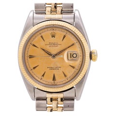 Vintage Rolex Stainless Steel and 14 Karat Gold “Red” Datejust Ref 6305, circa 1955