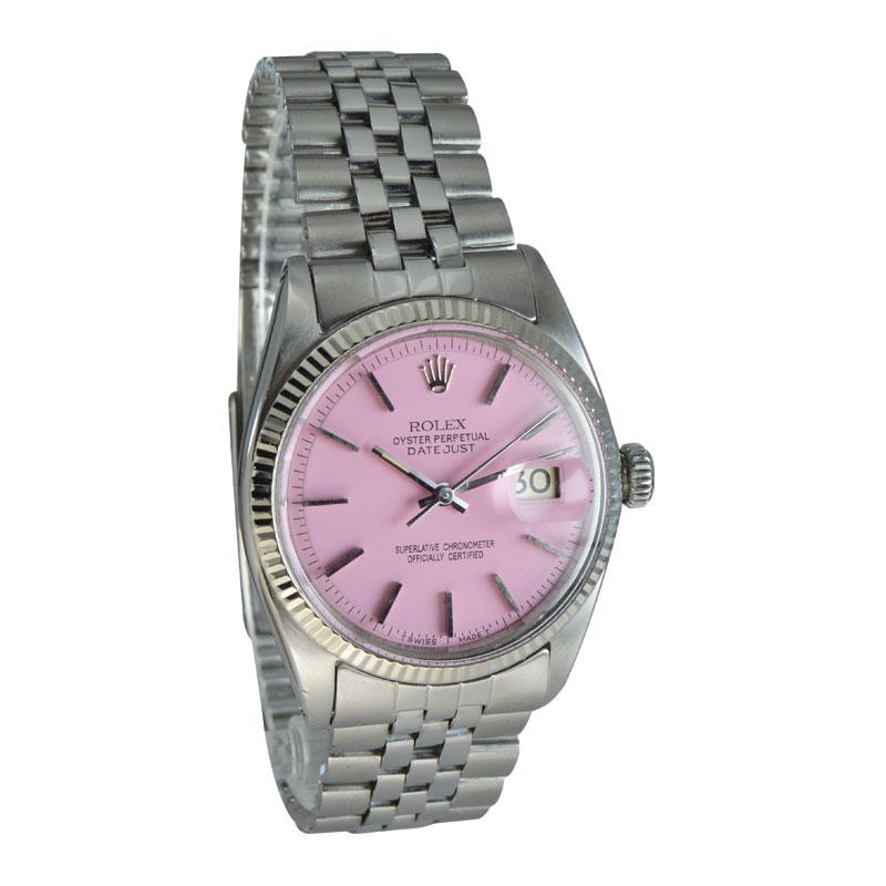 Rolex Stainless Steel White Gold Fluted Bezel Datejust from 1963 In Excellent Condition In Long Beach, CA