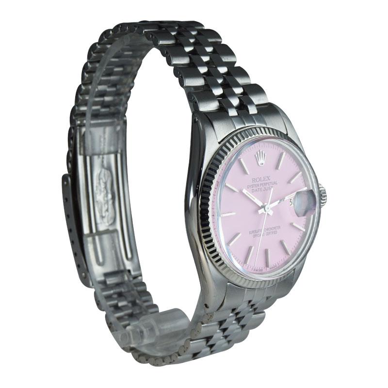 Rolex Stainless Steel White Gold Fluted Bezel Datejust from 1963 2