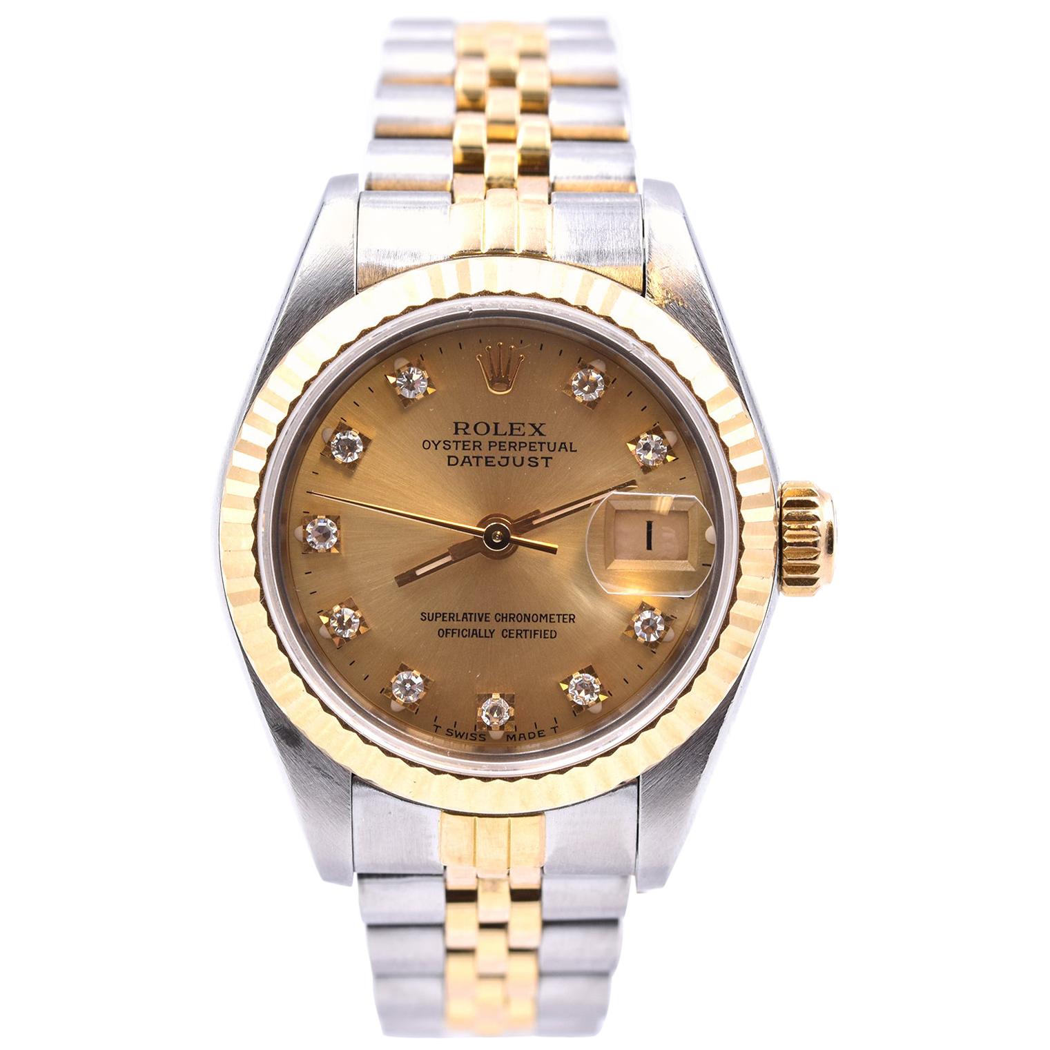 Rolex Stainless Steel/18 Karat Yellow Gold Ladies Datejust Watch Ref. 79173