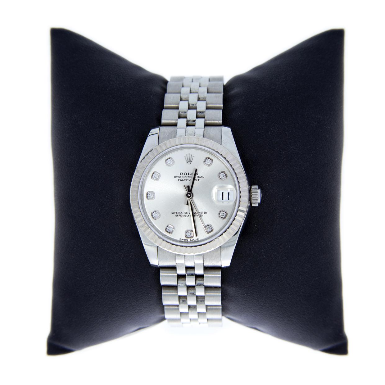 Women's Rolex Stainless Steel Datejust Diamond Dial Watch 178274
