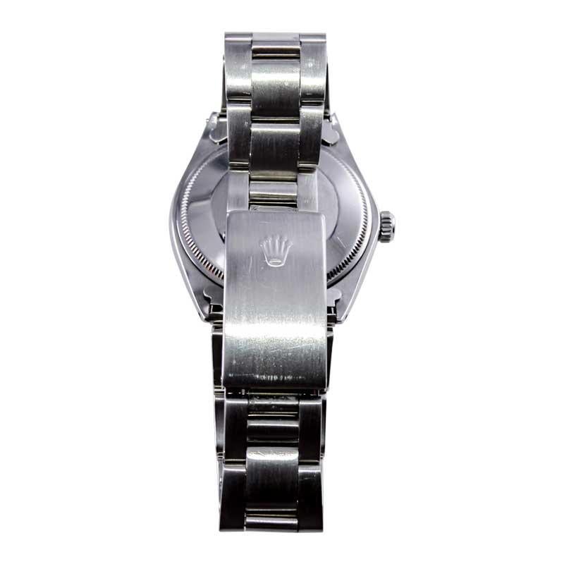 Rolex Edelstahl Air King maßgefertigtes orangefarbenes Zifferblatt Ende der 1960er Jahre im Angebot 12