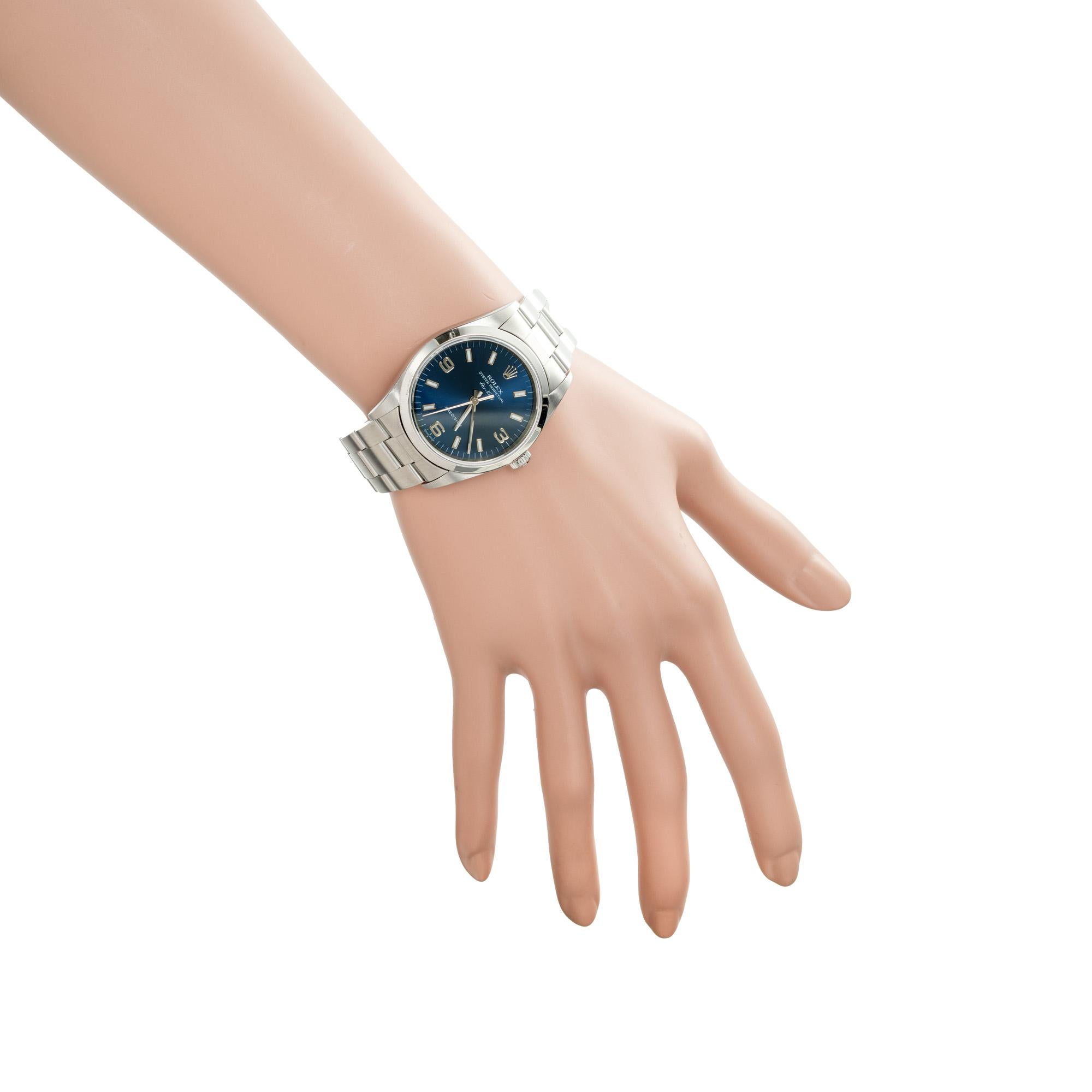Rolex Montre-bracelet Air King pour hommes en acier inoxydable 3
