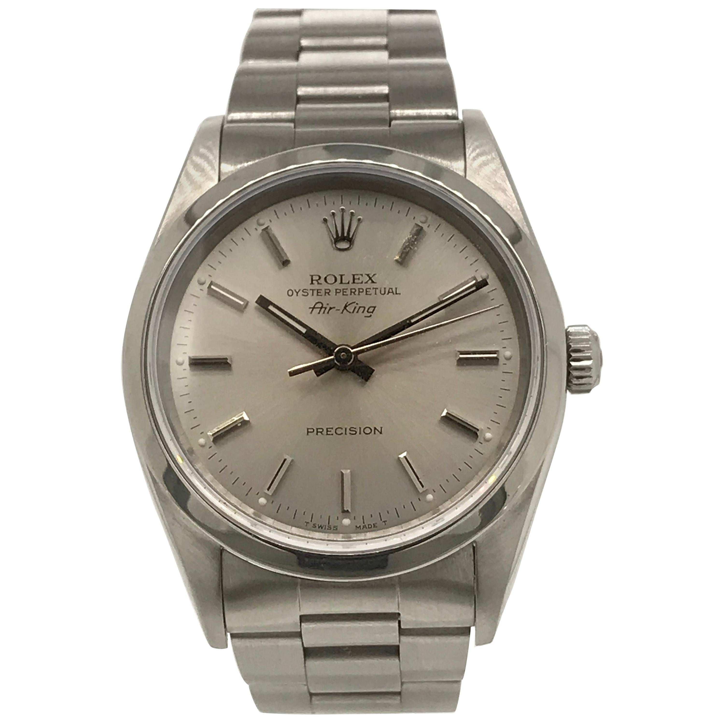 Rolex Stainless Steel Air King Oyster Bracelet Wristwatch, circa 1990