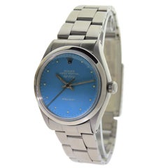 Rolex Stainless Steel Air King Custom Finished Powder Blue Dial, 1970's