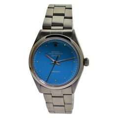 Rolex Stainless Steel Oyster Perpetual Air King Custom Powder Blue Dial, 1970's