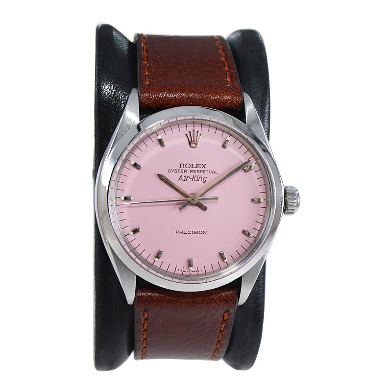 FACTORY / HOUSE: Rolex Watch Company
STYLE / REFERENCE: Oyster Perpetual 5500 / 1002
METAL / MATERIAL: Stainless Steel
CIRCA / YEAR: 1970's
DIMENSIONS / SIZE: 38mm x 34mm
MOVEMENT / CALIBER: Perpetual Winding / 26 Jewels / Caliber 1500's
DIAL /
