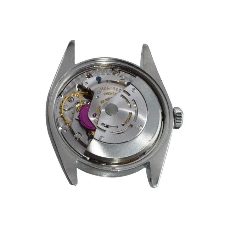 Rolex Stainless Steel Air King with a Custom Finished Hot Pink Dial 1970's For Sale 3
