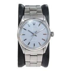 Rolex Stainless Steel Air King with a Custom Lavender Dial Late 1960's