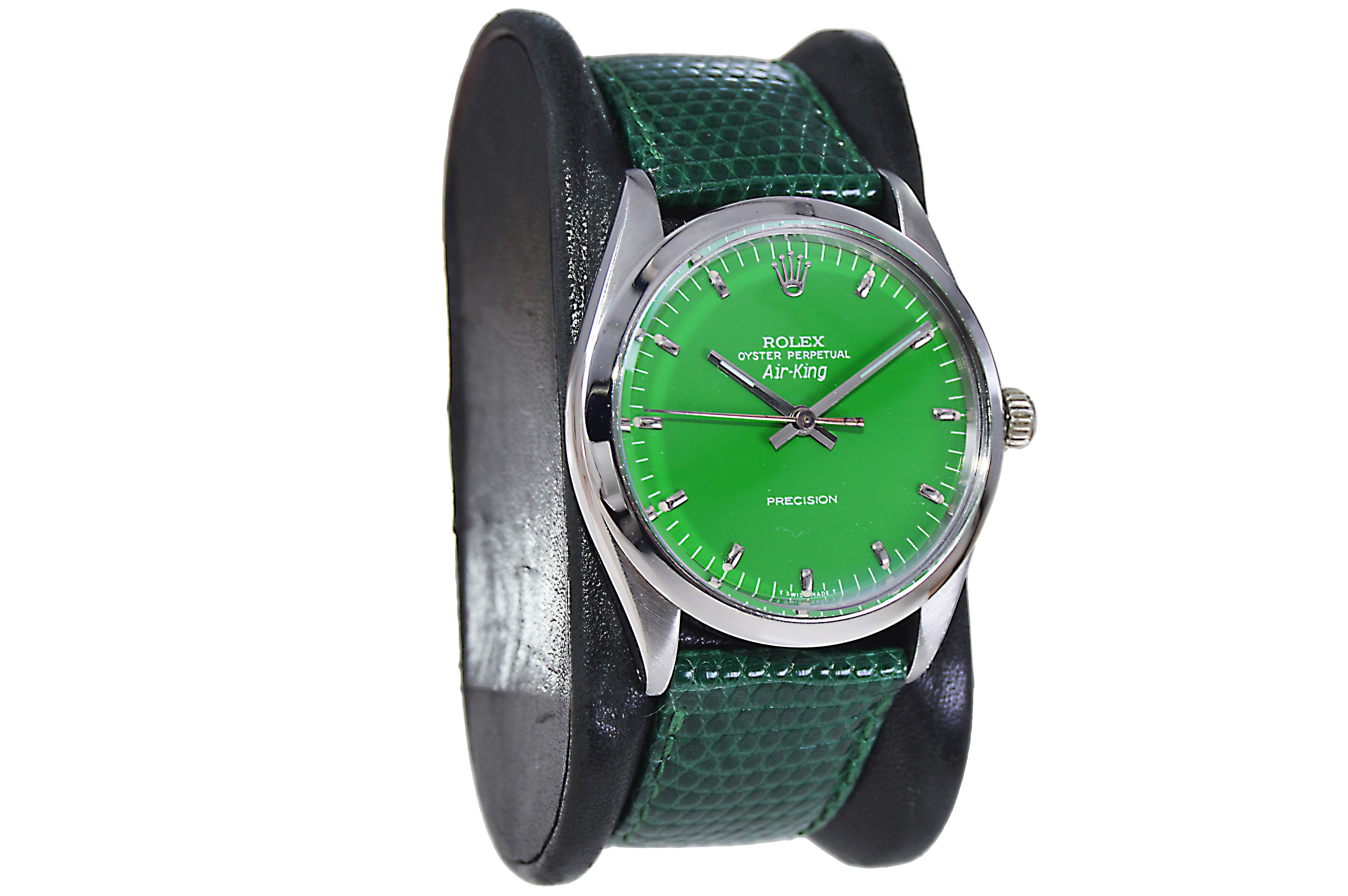 rolex air king green dial