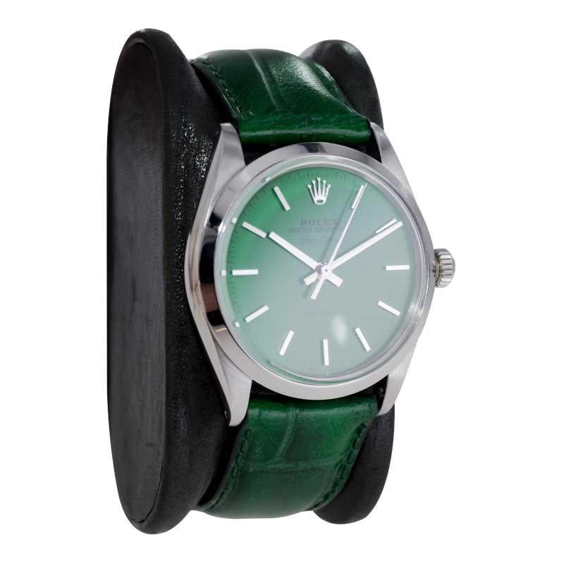 Rolex Air King avec cadran vert fini sur mesure, années 1960 Excellent état - En vente à Long Beach, CA