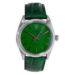 Rolex Stainless Steel Air King with Custom Finished Green Dial from 1960's