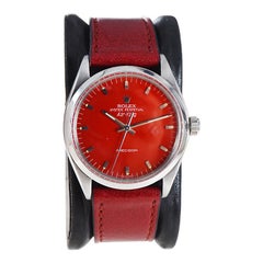Rolex Stainless Steel Air King with Custom Finished Red Dial from 1967