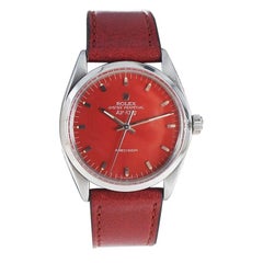 Rolex Stainless Steel Air King with Custom Finished Red Dial from 1967