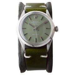 Rolex Edelstahl Air King mit Custom Finished Sage Green Zifferblatt circa 1960's