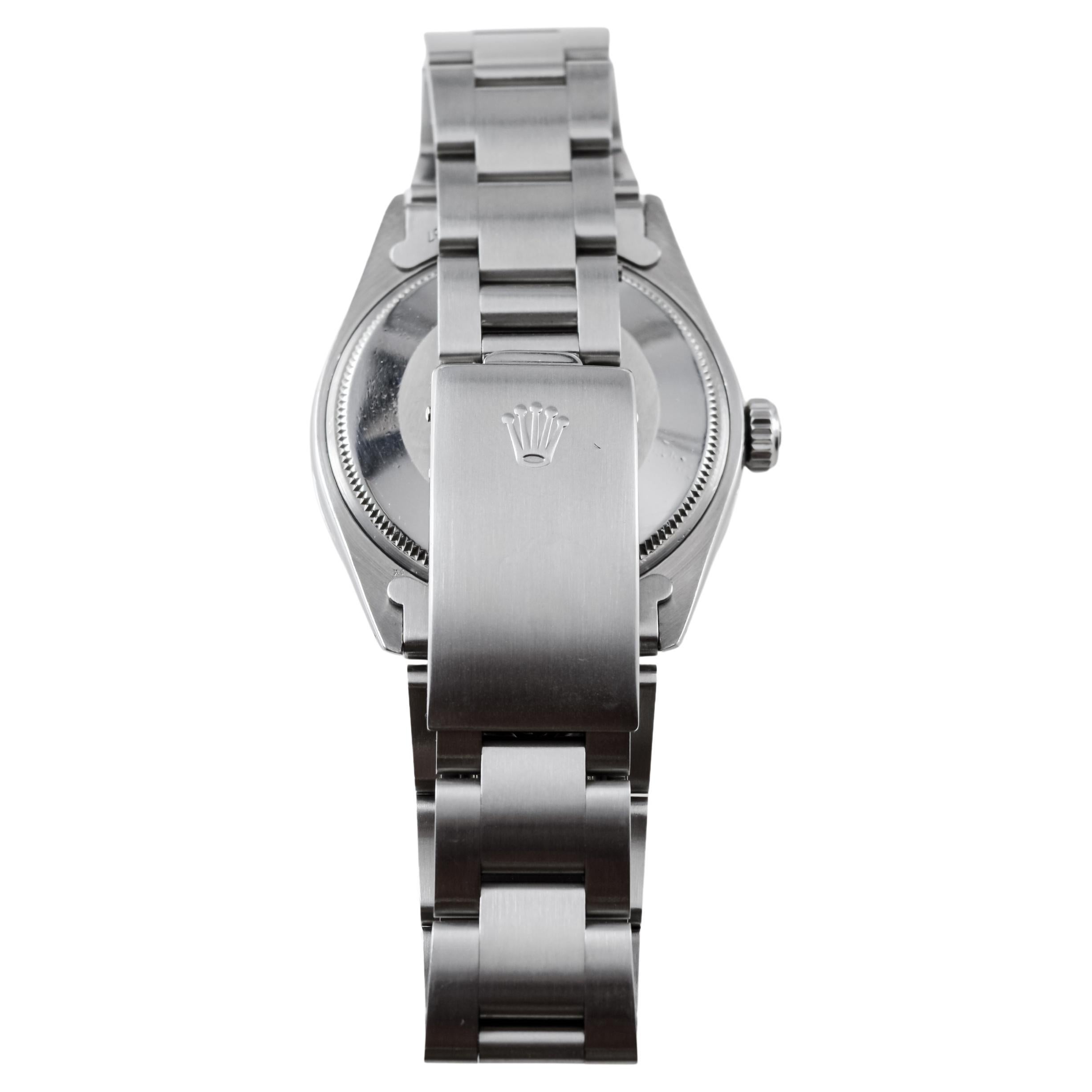 Rolex Stainless Steel Air-King with Custom Green Dial And Diamond Bezel For Sale 4