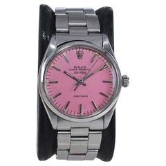 Rolex Stainless Steel Air King with Custom Made Pink Dial, circa 1970's