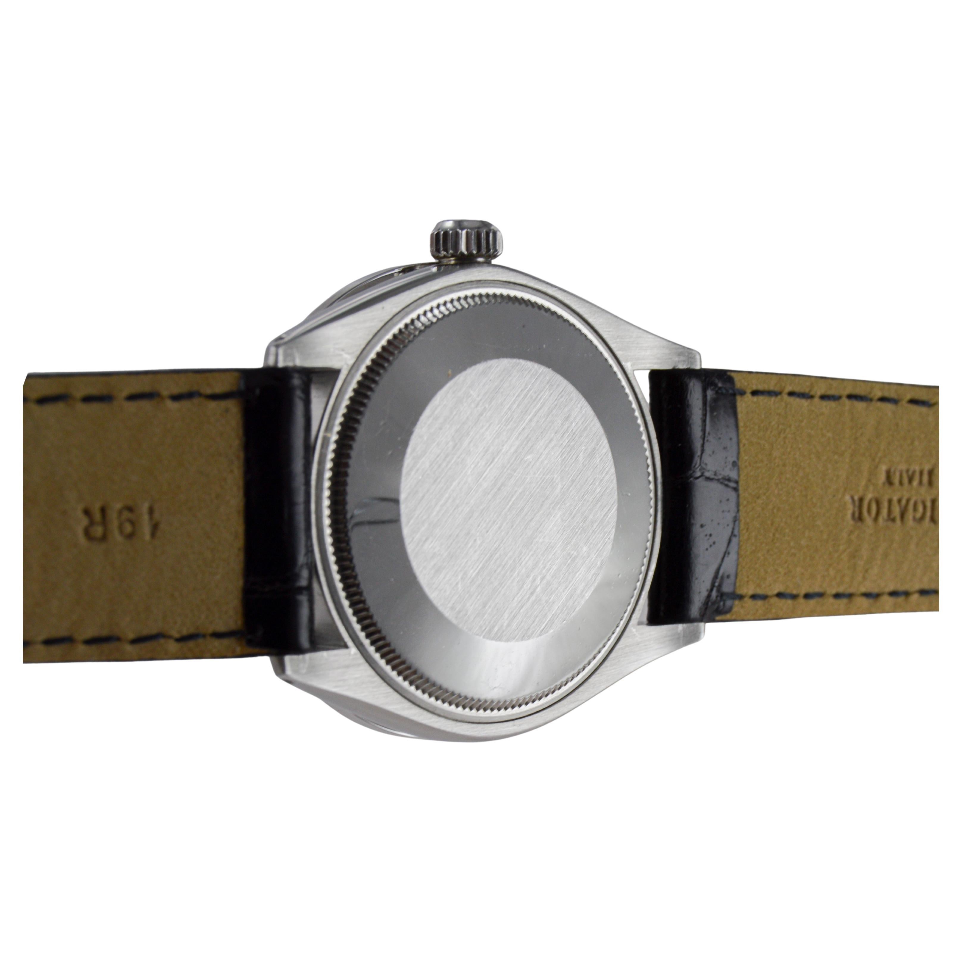 Rolex Edelstahl Air King mit benutzerdefiniertem M.O.P. Blaues Zifferblatt um 1970 im Angebot 9