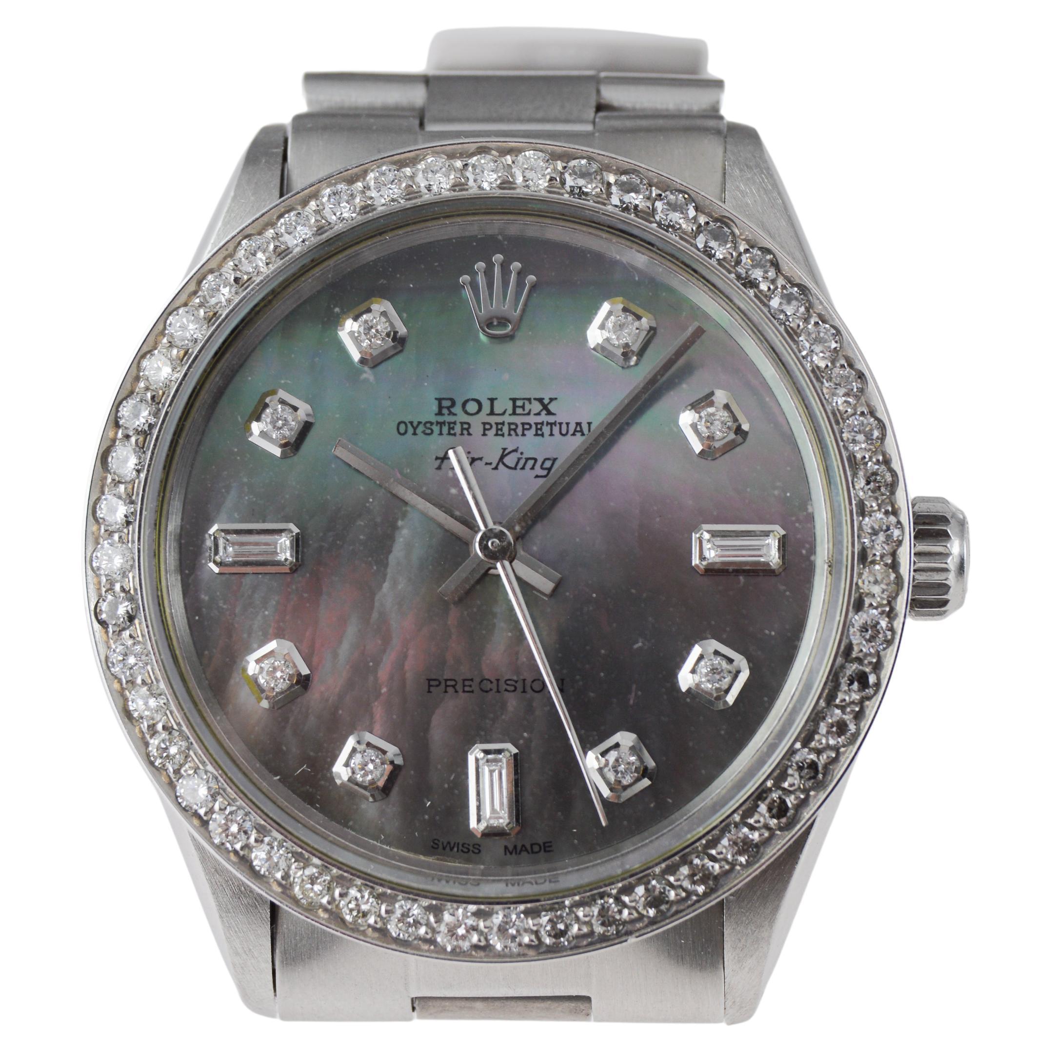 Rolex Edelstahl Air King mit Custom P.O.P. Graues Zifferblatt um 1980 im Angebot 6