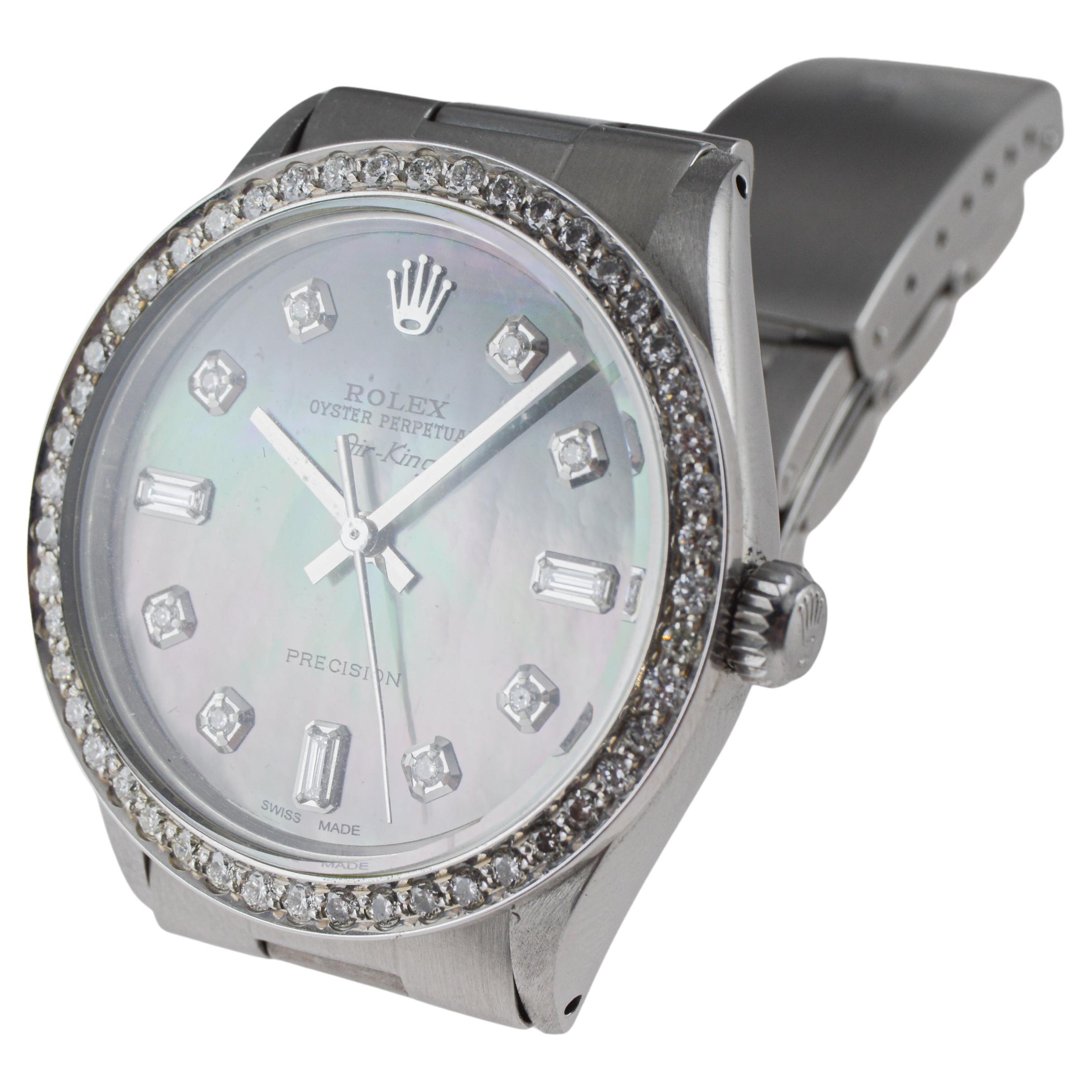 Rolex Edelstahl Air King mit Custom P.O.P. Graues Zifferblatt um 1980 im Angebot 7