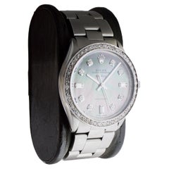 Rolex Stainless Steel Air King with Custom M.O.P Gray Dial circa 1980's