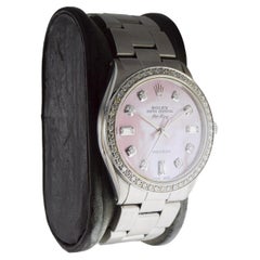 Rolex Stainless Steel Air King with Custom M.O.P Pink Dial circa 1970's