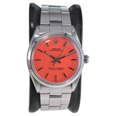 Rolex Stainless Steel Air-King With Custom Orange Dial 1970's