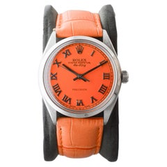 Rolex Stainless Steel Air-King with Custom Orange Dial circa 1970's