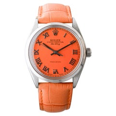 Rolex Stainless Steel Air-King with Custom Orange Dial circa 1970's