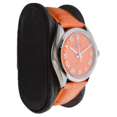 Rolex Stainless Steel Air King with Custom Orange Dial circa, circa 1970's