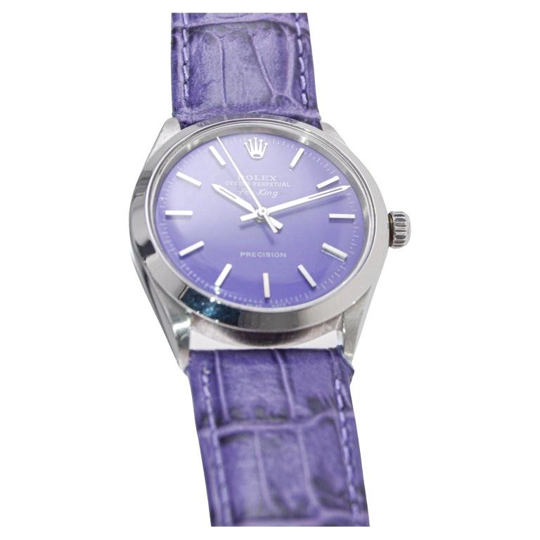 Rolex Stainless Steel Air King With Custom Purple Dial circa, 1960's 1